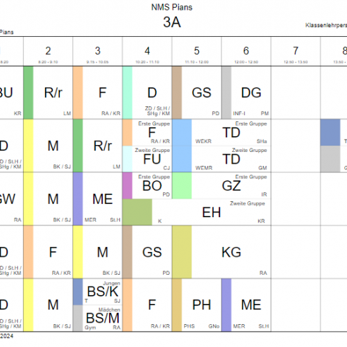 Stundenplan 3a