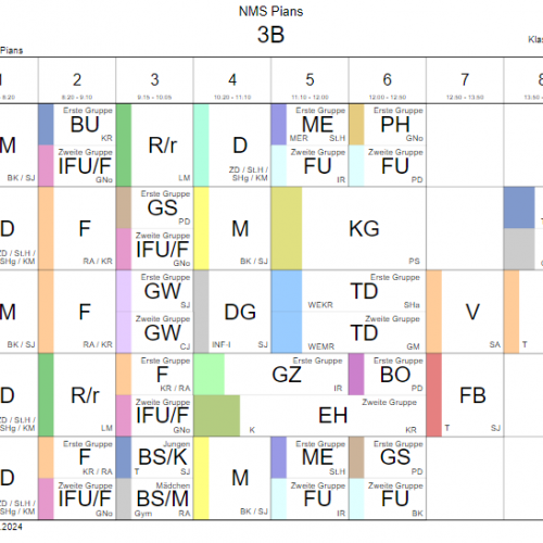 Stundenplan 3b