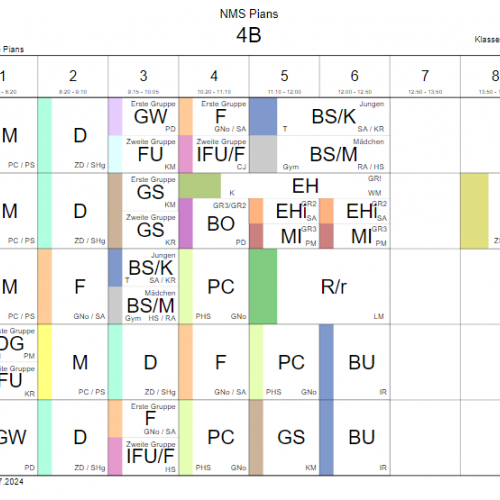 Stundenplan 4b